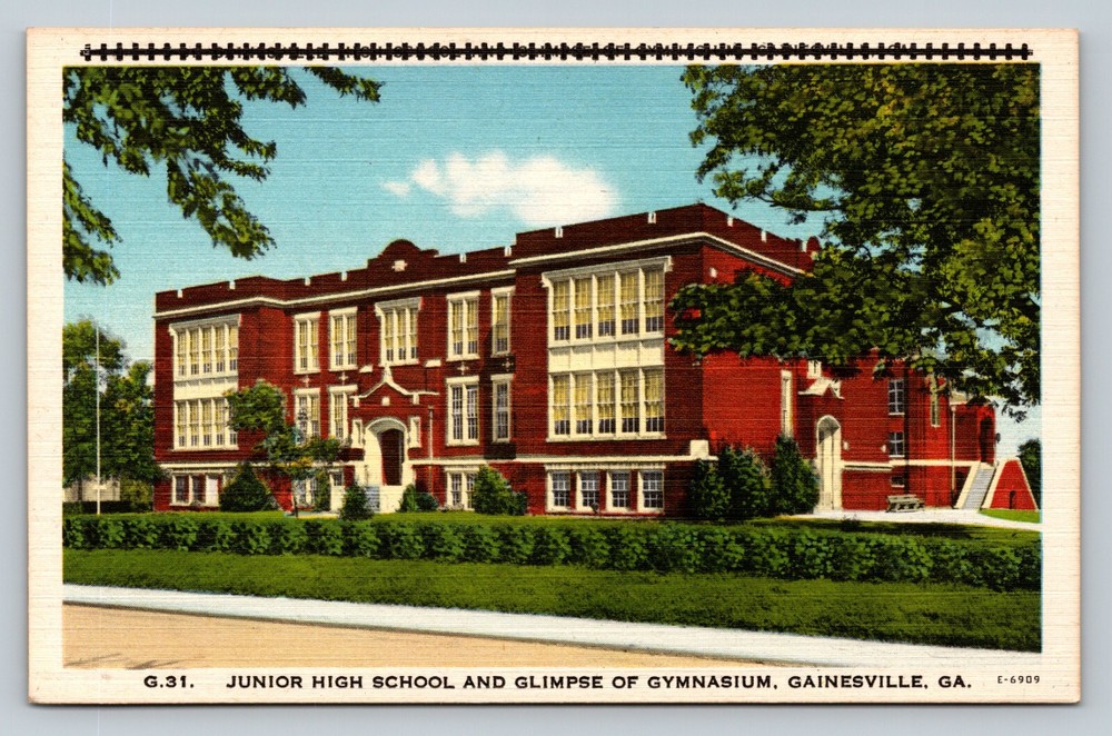 Gainesville Georgia GA Junior High School Unposted VINTAGE Postcard