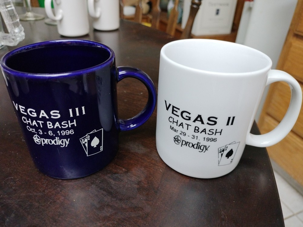 Vegas II And III Chat Bash Coffee Cups  1996 Vintage Rare Events