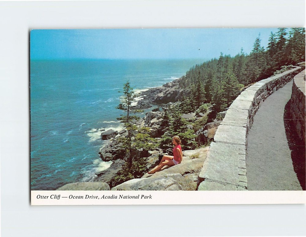 Postcard Otter Cliffs Ocean Drive Acadia National Park Bar Harbor Maine USA