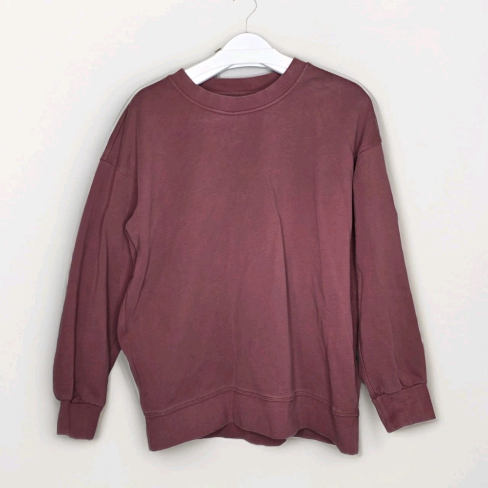 Lululemon Sweatshirt Sz 10 Perfectly Oversized Crew  Crewneck Pink Berry Wine