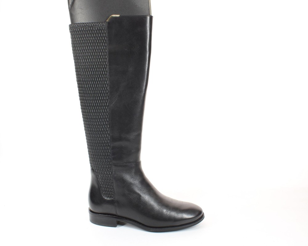 Cole Haan Womens Rockland Tall Black Leather Riding Boots Size 5.5 (6603194)