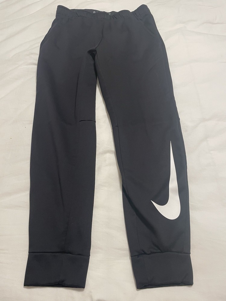 Nike Therma Sweatpants Men's Tapered Med Black Dri Fit Swoosh Athletic Jogger