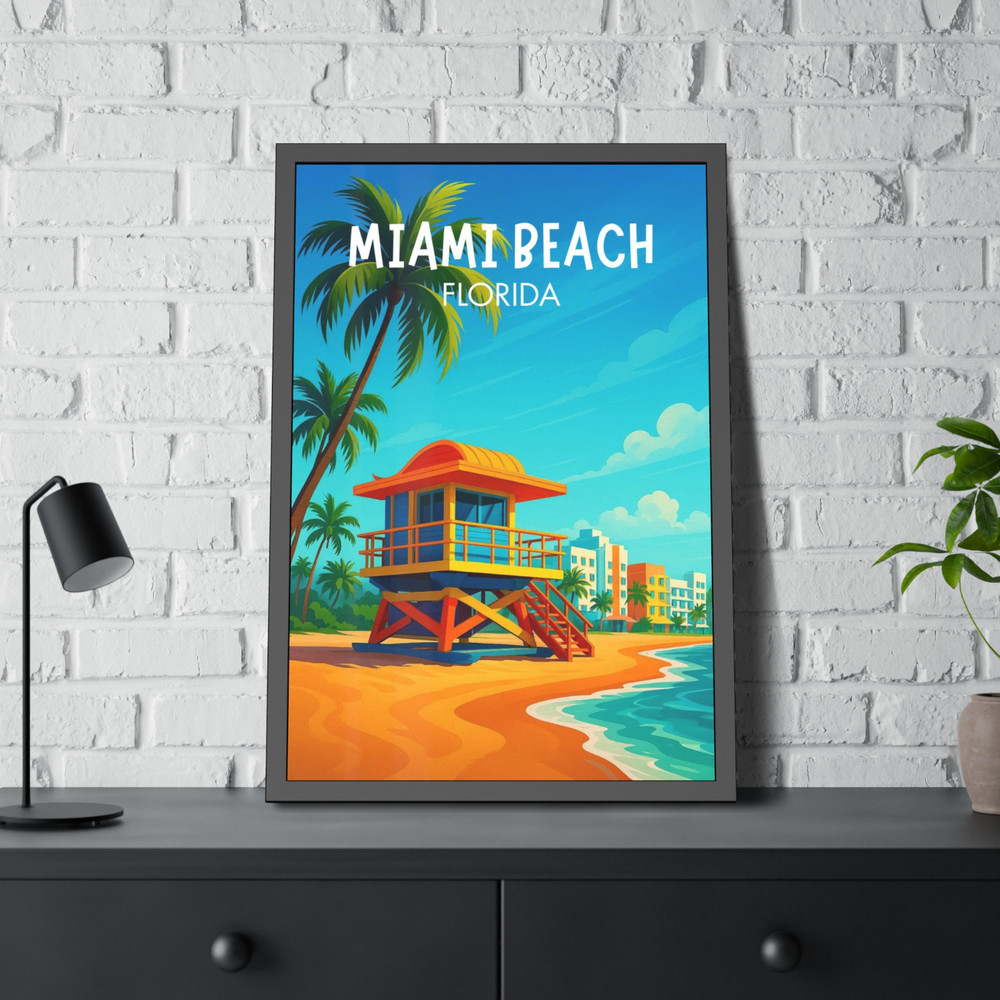 Visit Miami Beach Florida USA America Travel Poster Print Wall Art Unframed
