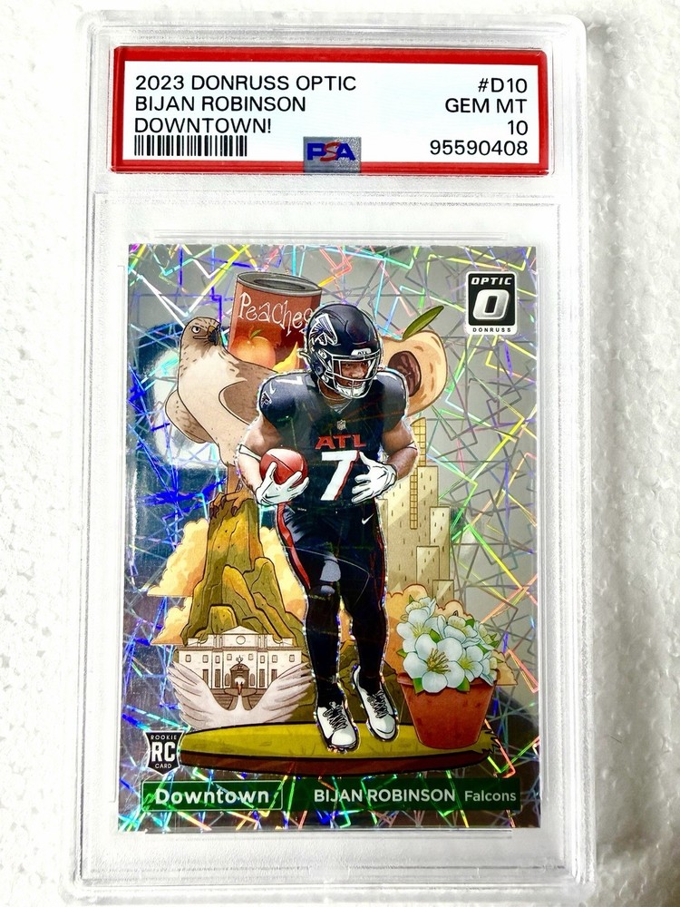 2023 Donruss Optic Bijan Robinson Downtown! #D10 ROOKIE PSA 10 GEM MINT💎💎