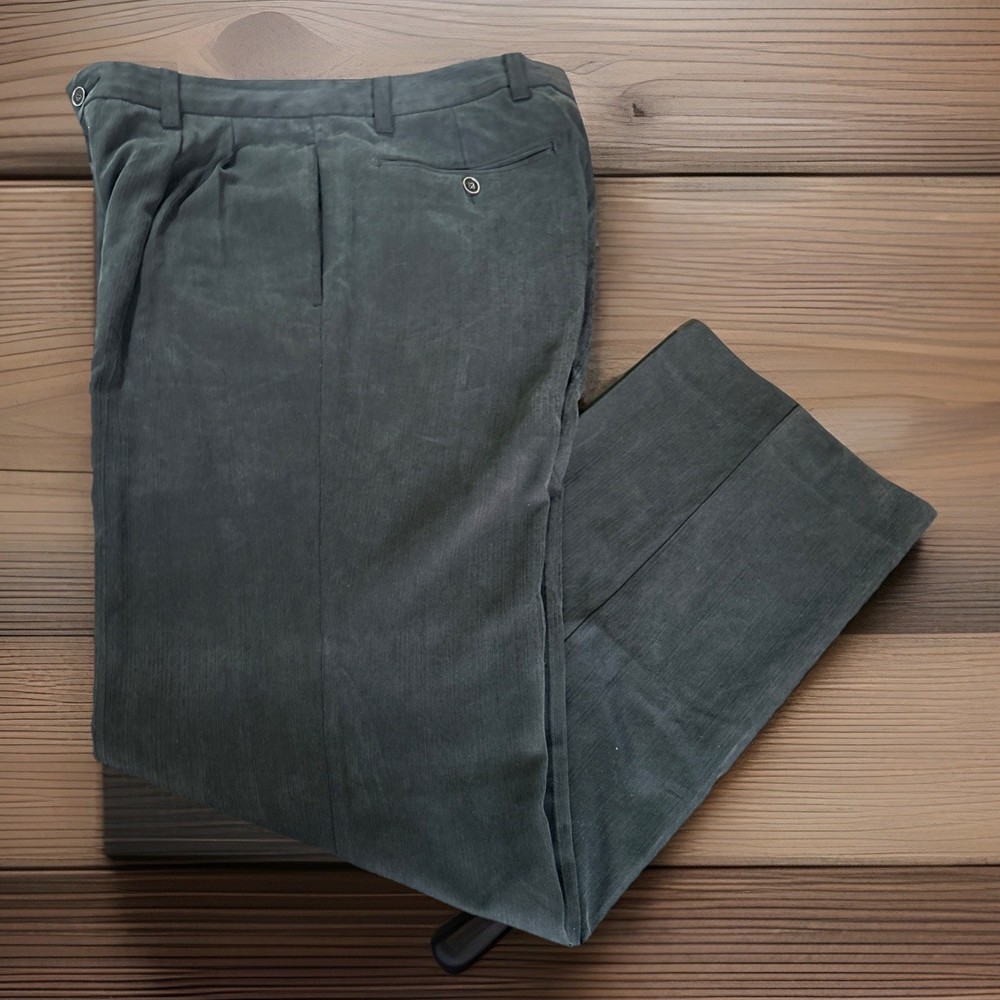 Tommy Bahama Men's 32 x 32 Black Gray Silk/Rayon Bamboo Pleated Front Pants