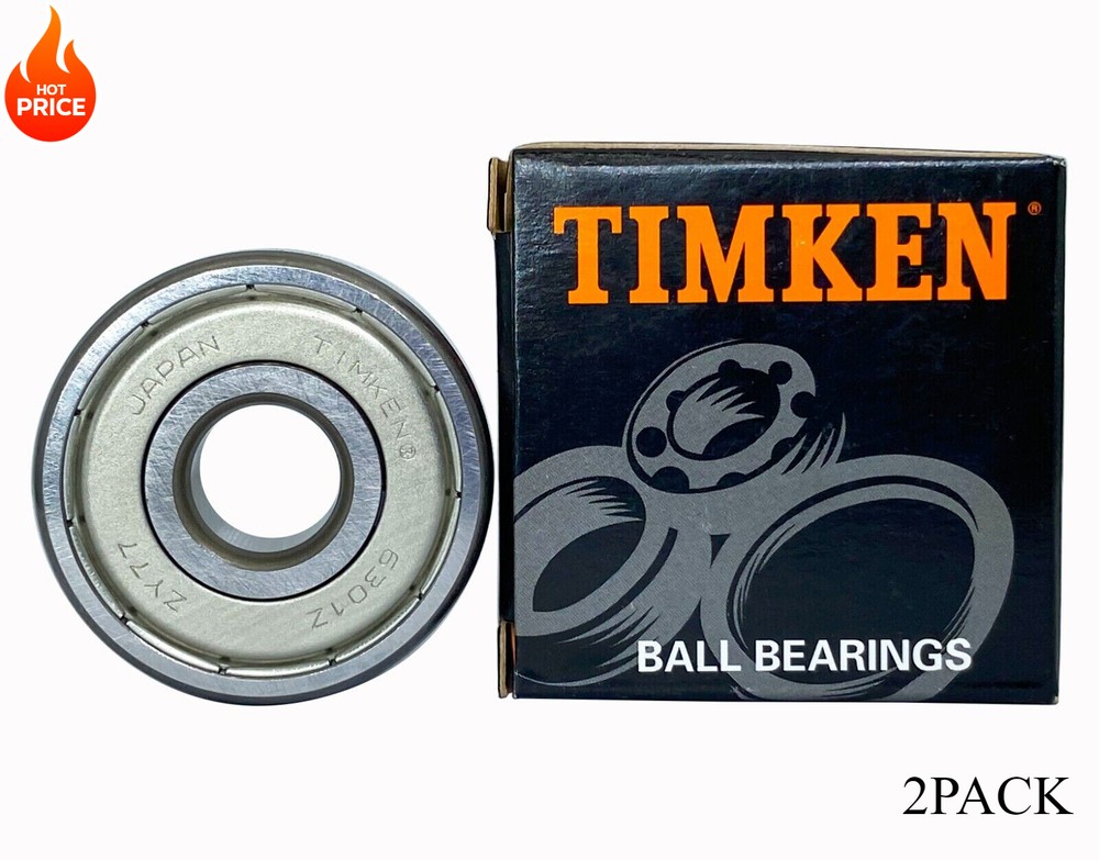 2PACK TIMKEN 6301-ZZ 12x37x12mm Double Sealed Ball Bearings 6301-2Z