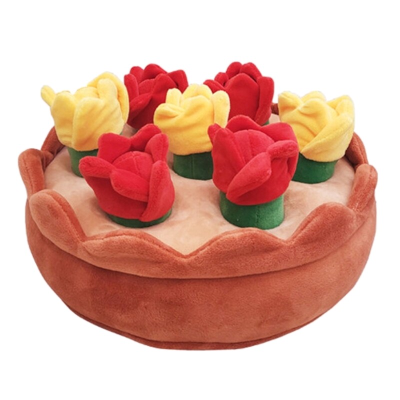 Dog Puzzle Toy Pet Plush Snuffle Toy Flower Aggressive Chewers Teething Toy Gift