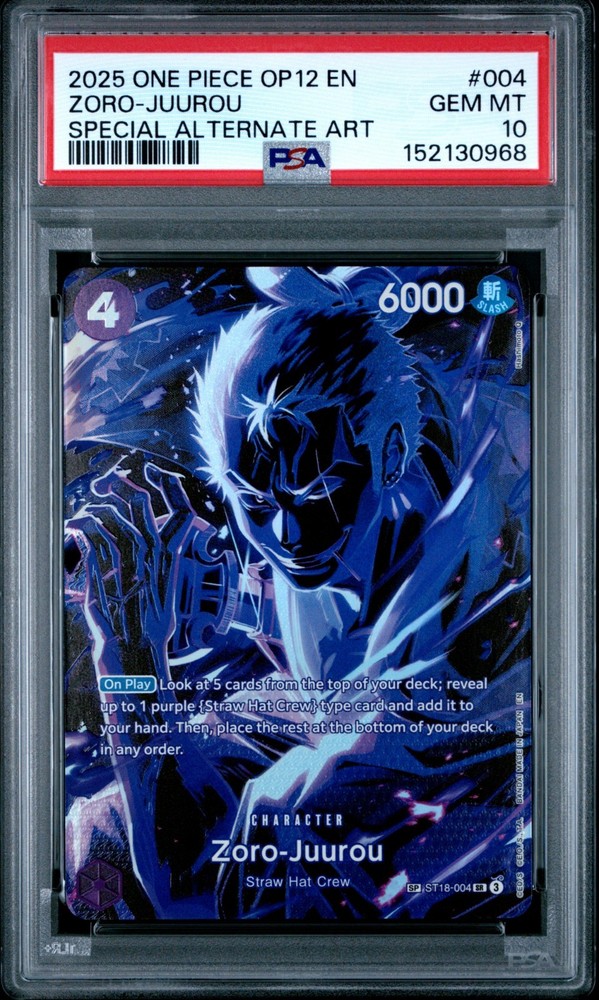 One Piece Zoro-Juurou 2025 Op12-Legacy Of The Master #004 Special Alt Art Psa 10RCH IS ACCEPTING CONSIGNMENTS! UP TO 95% PAYOUTS!