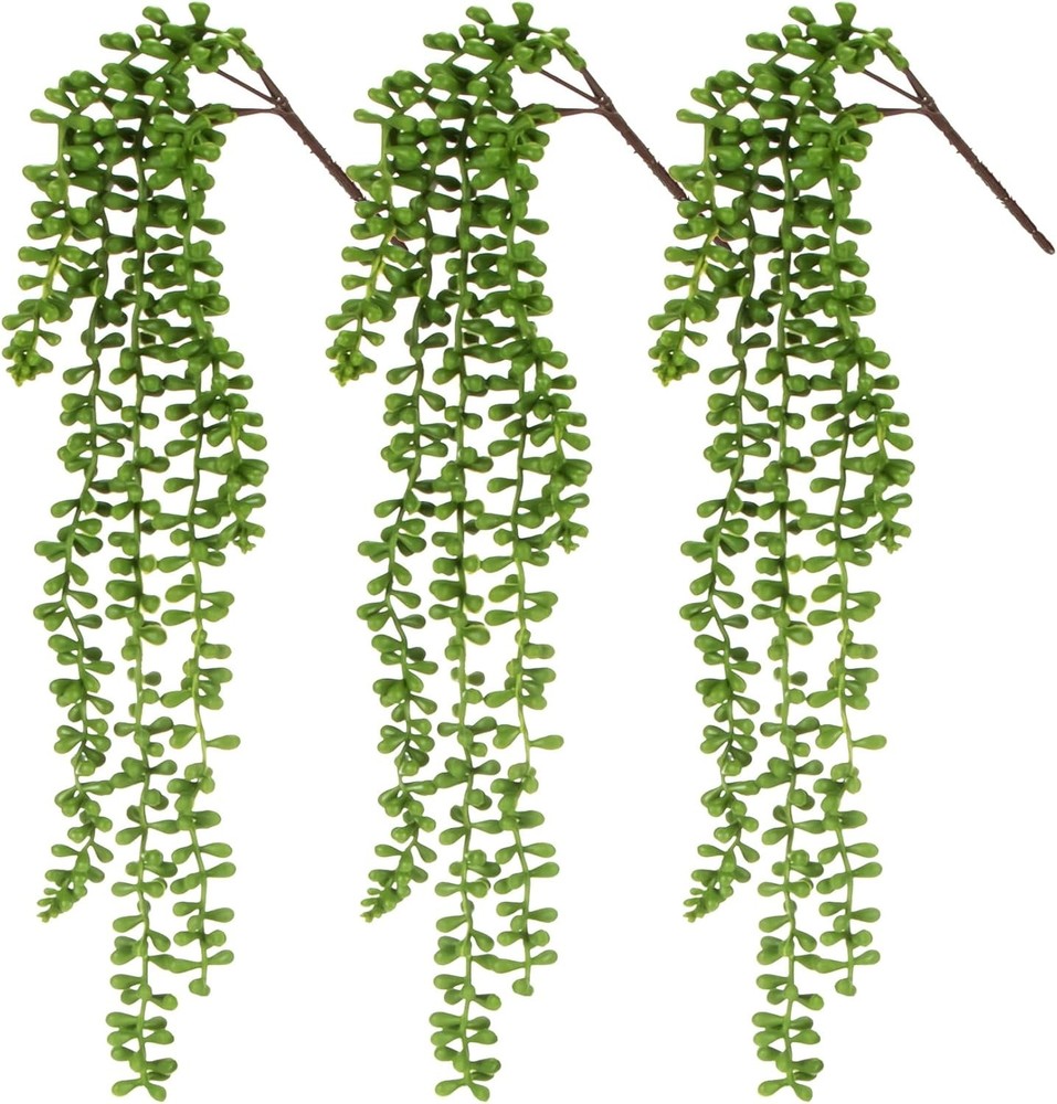 Fake Hanging Plants Artificial Decor - 3PCS String of Pearls Plant Artificial