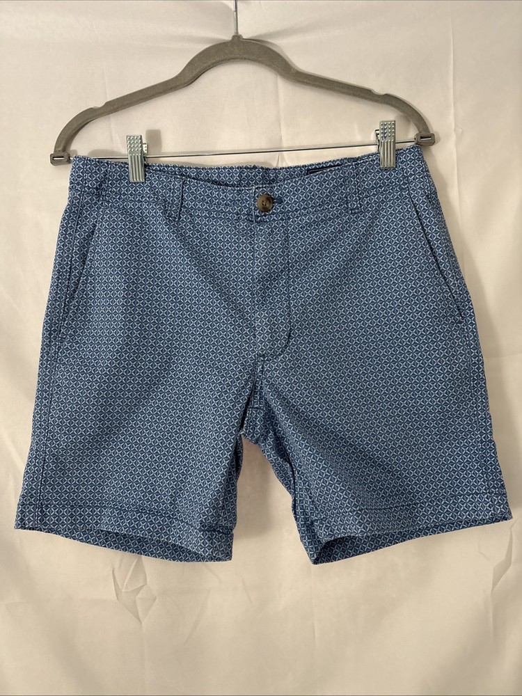 Vineyard Vines Men's Blue Patterned Chino Shorts, 30” Waist, 6” Inseam