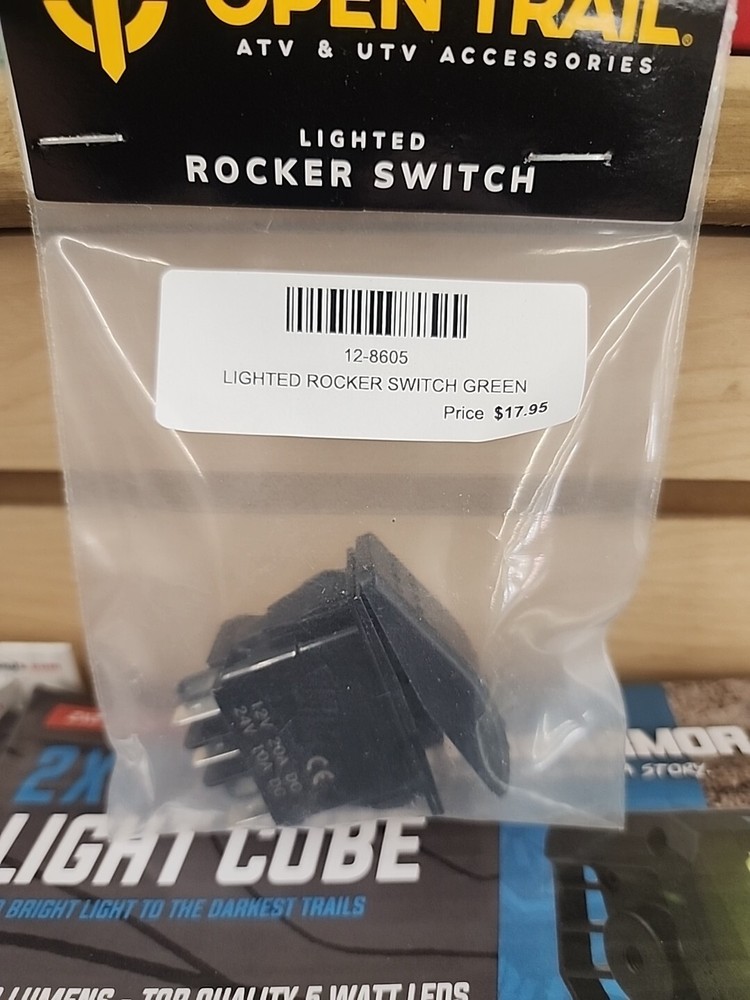 Open Trail SM106-005G Lighted Rocker Switch Green
