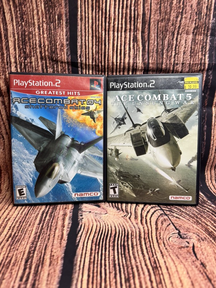 Ace Combat 4 Shattered Skies And 5 Unsung War PS2 Playstation 2 CIB Bundle Lot-image