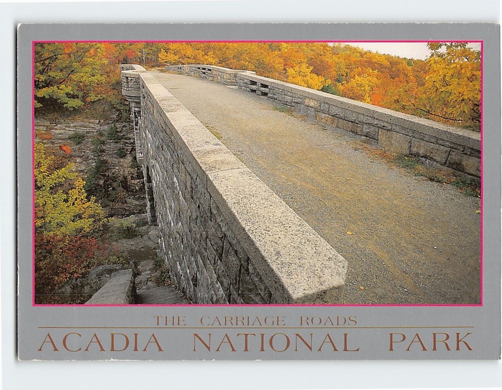 Postcard The Carriage Roads Acadia National Park Bar Harbor Maine USA-image