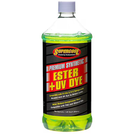 Supercool E32 A/C Compressor Ester Lubricant W/Uv Dye, 32 Oz, Bottle, YellowFree Shipping on orders over $75-image