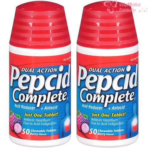 Pepcid Complete Dual Action Acid Reducer 50 Chewable Tablets Berry 2 Packs-image