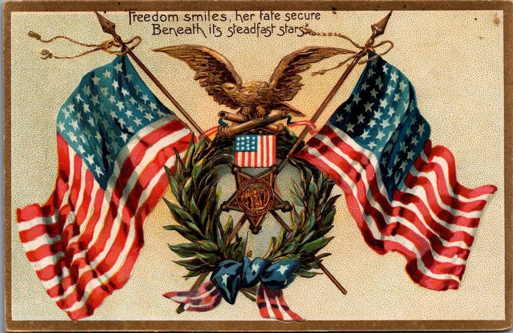 Raphael Tuck Decoration Day Patriotic Eagle Flags Embossed Postcard