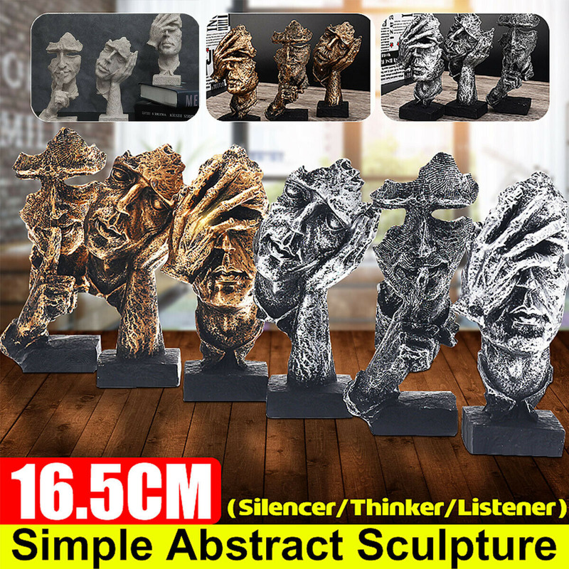 Abstract Modern Resin Face Sculpture for Office or Home Decor-image