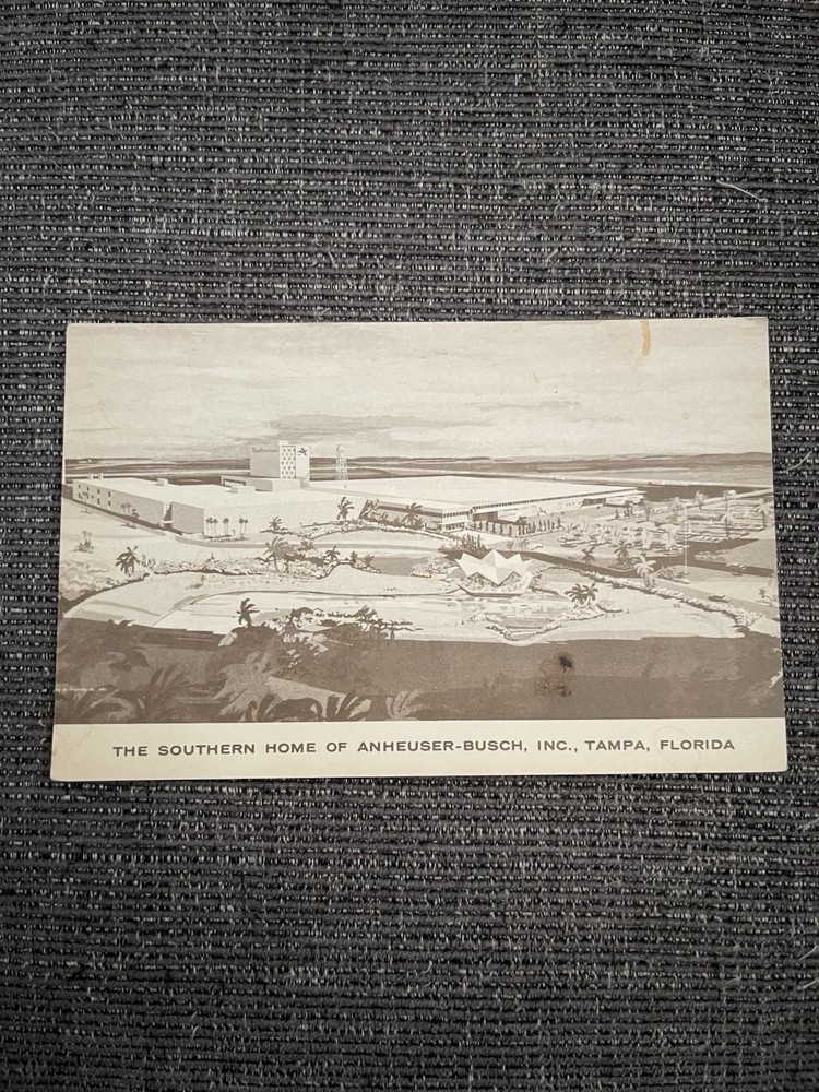 Vintage Linen Postcard Tampa, Florida~ The Southern Home Of Anheuser-Busch