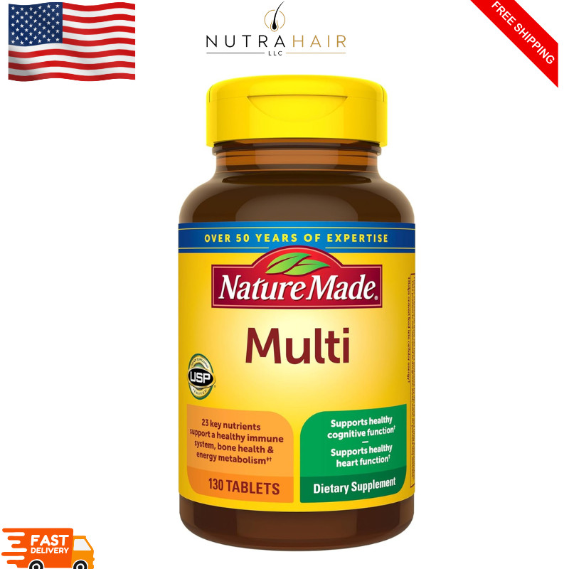 Nature Made Multivitamin with Iron Tablets Daily Vitamins for Men & Women