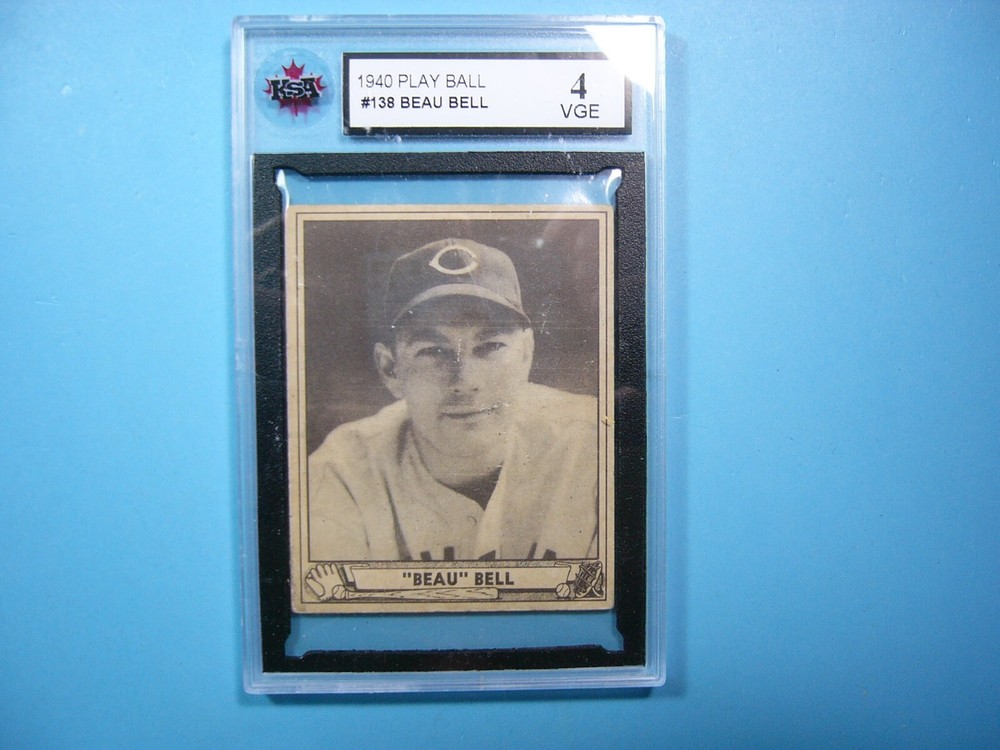 1940 PLAY BALL GUM MLB BASEBALL CARD #138 ROY BEAU BELL KSA 4 VG/EX NICE!! GL