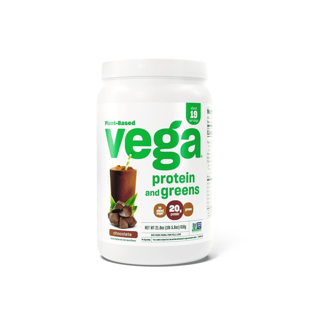 Plant-Based Protein Chocolate with Greens - 20g Protein per Serving (19 Servings)  