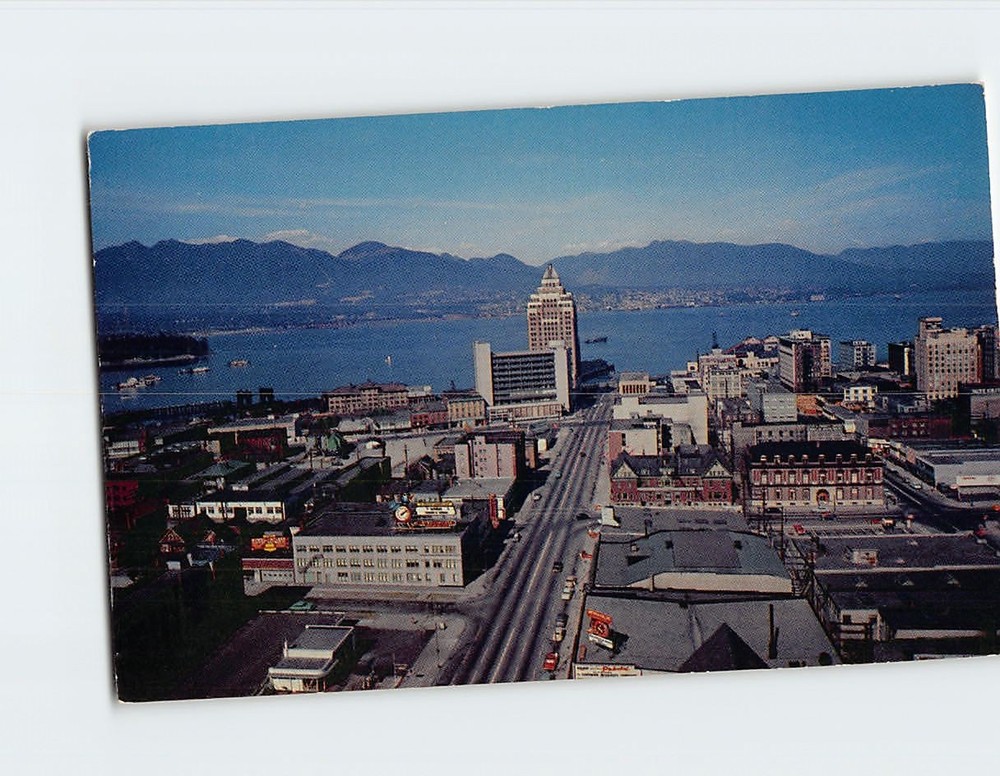 Postcard Overlooking a portion of the business district of Vancouver Canada