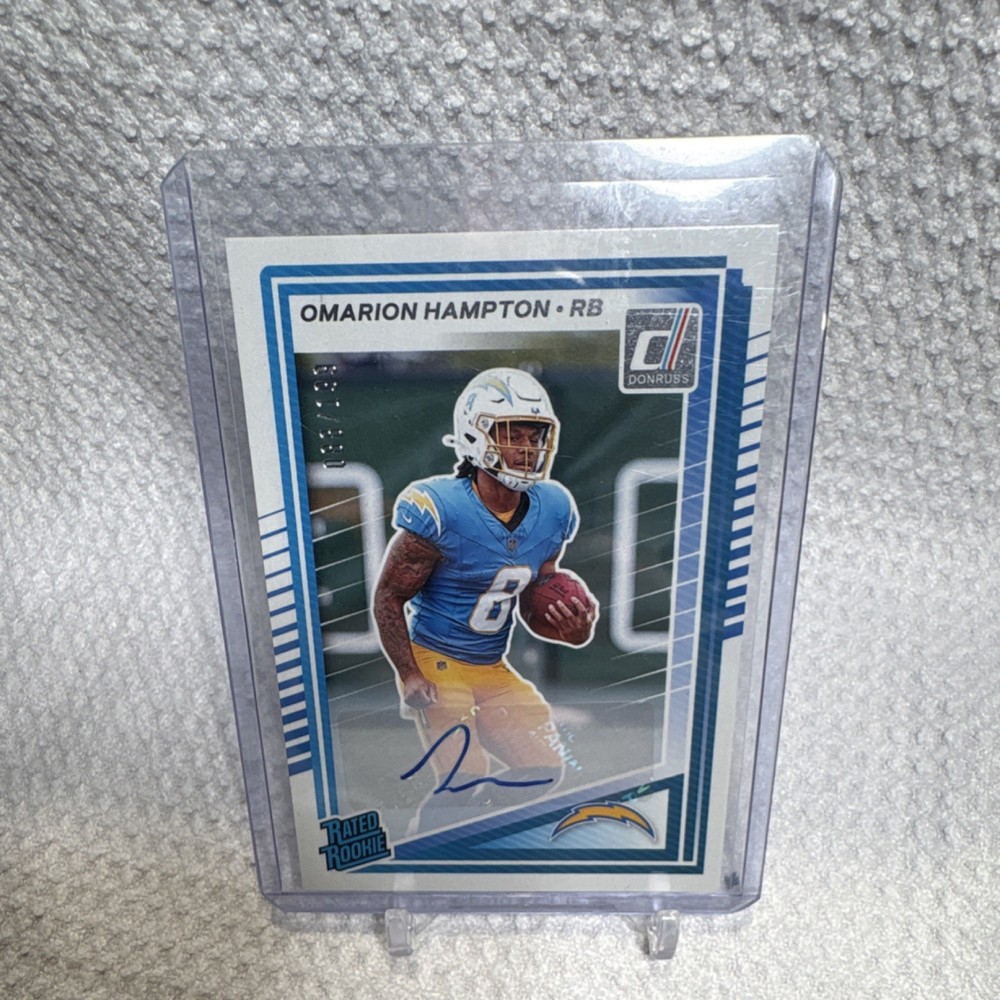 Panini 2025 Donruss Omarion Hampton #303 Chargers Auto /199 Football