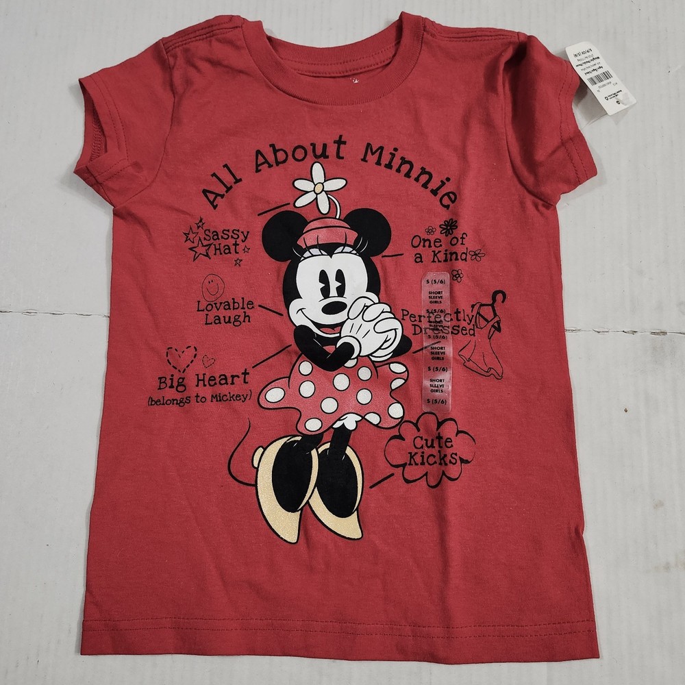 Disney Store Minnie Mouse Red Girls Shirt Size Small (5/6)