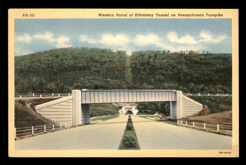 Western Portal Of Kittatinny Tunnel Pennsylvania Turnpike PA Postcard Unp