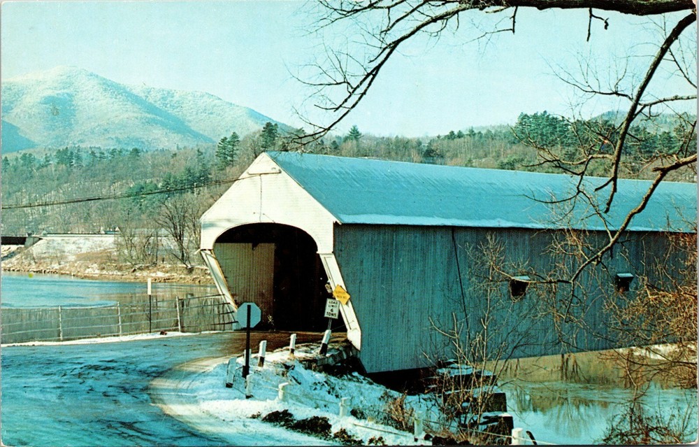 Old Covered Bridge Near Windsor Vermont Vintage Postcard