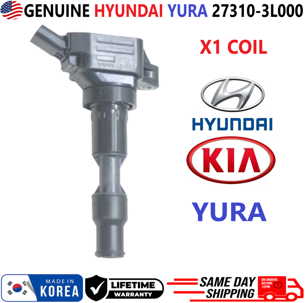 GENUINE YURA x1 Ignition Coil For 2016-2023 Genesis Hyundai Kia V6, 27310-3L000