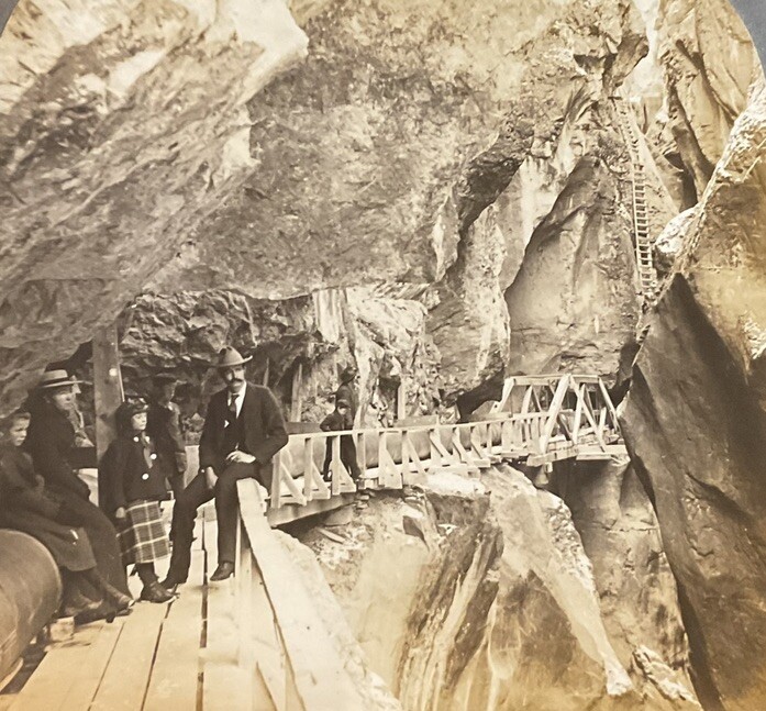 Ouray CO Box Canyon Walkway Ladder Colorado c1910 Keystone 8008 SB7