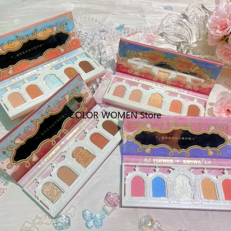 Flower Knows Unicorn Five-Color Eyeshadow Palette Matte Glitter Earthy Colors