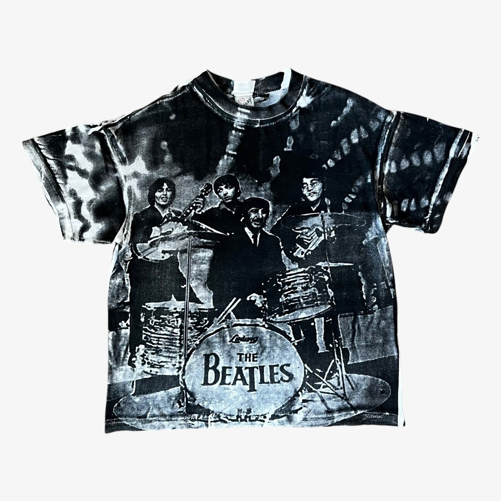 Vintage 90s Men's The Beatles All Over Print Single Stitch T-Shirt, AOP Mosquito