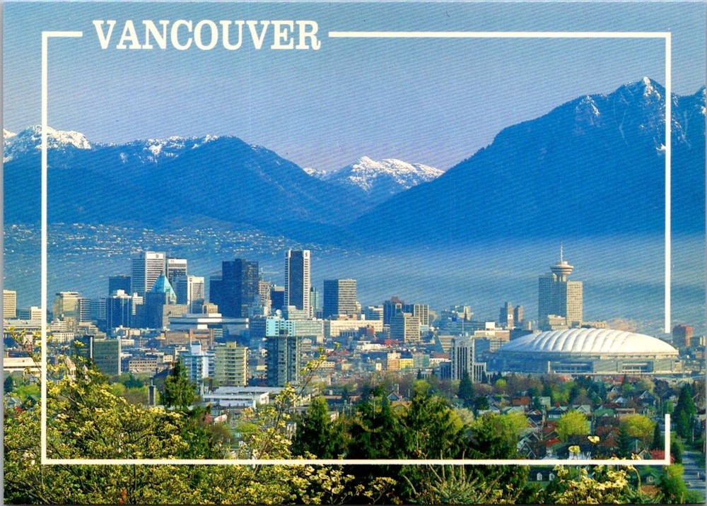 Vancouver British Columbia City Skyline View Continental Postcard C111