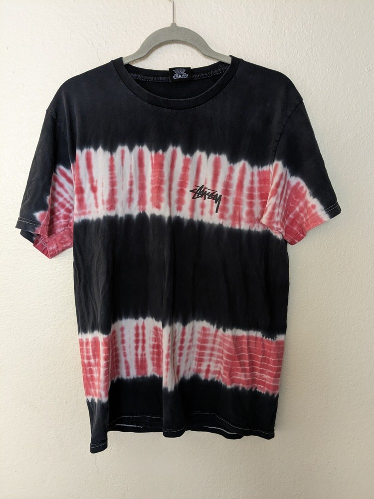 Stussy Vintage 90s Y2K Tie Dye T-Shirt Double Sided Size M Short Sleeve