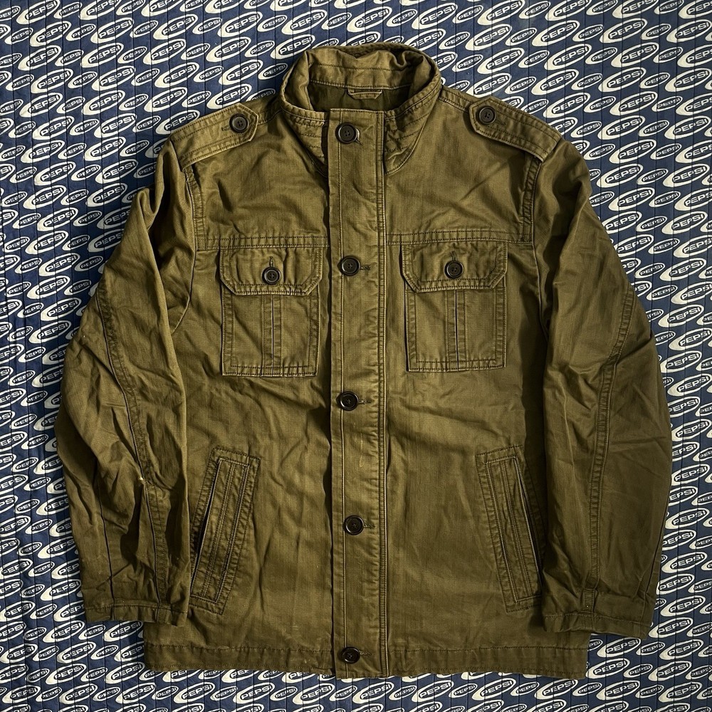 Old Navy Jacket Men Large Green Supernatural Dean Military Coat Field Utility