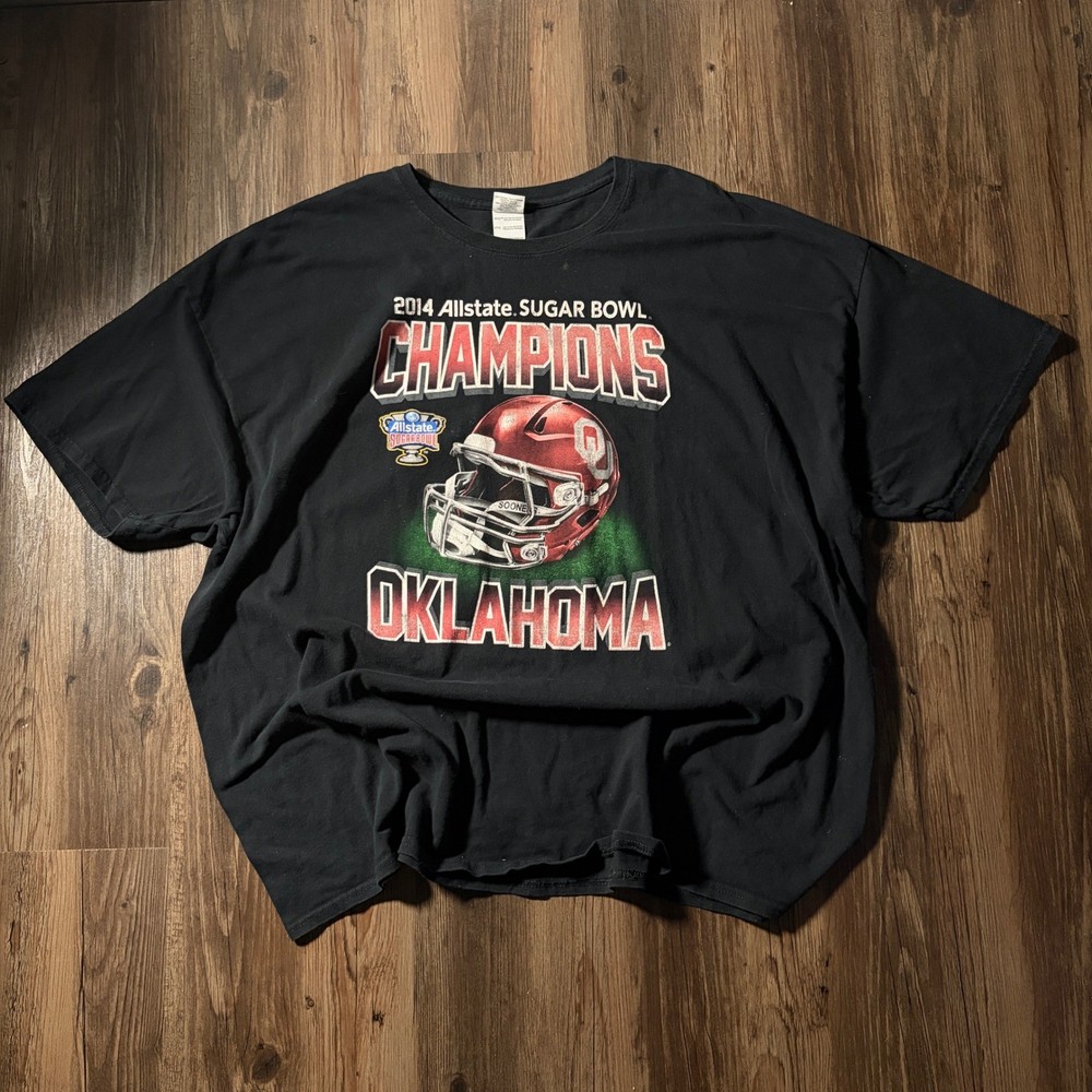 Oklahoma Sooners 2014 Allstate Sugar Bowl Champions Football T Shirt 4XL