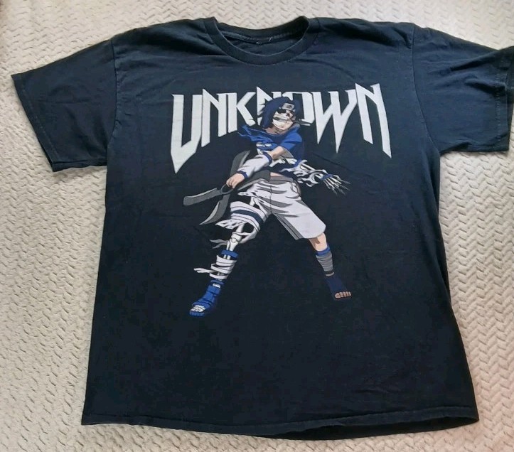 Naruto Shippuden Sasuke Uchicha - Size XL - Anime Manga Tshirt - Y2K - Excellent