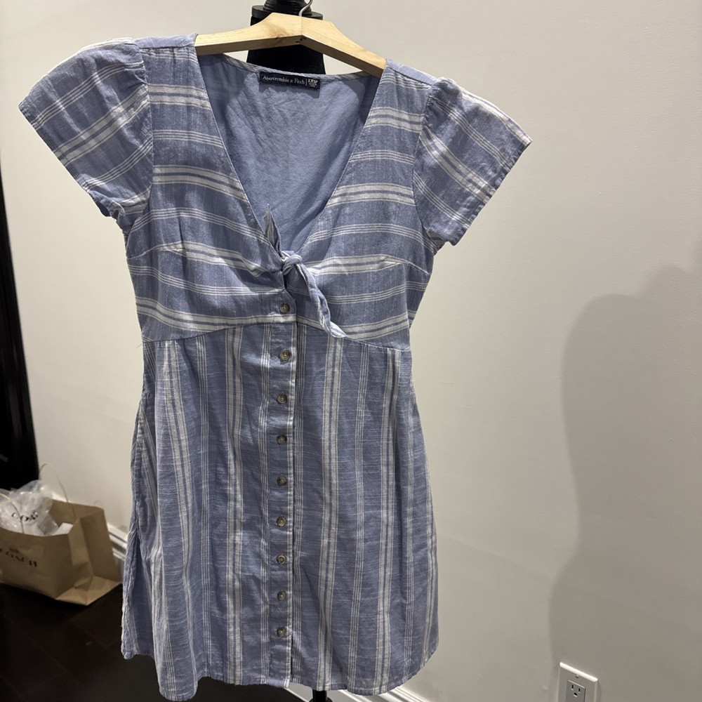 ABERCROMBIE & FITCH WOMEN Mini Dress Blue White XXSP