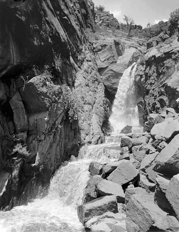 1901 Rainbow Falls in Ute Pass, Manitou, Colorado Old Photo 8.5