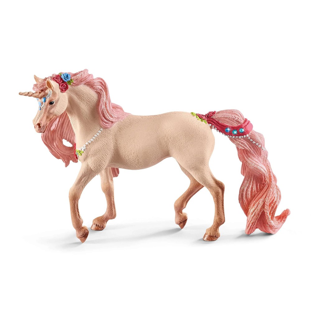 Schleich Decorated Unicorn Mare Toy Figurine 5.9 x 3.2 x 7.1 Inches