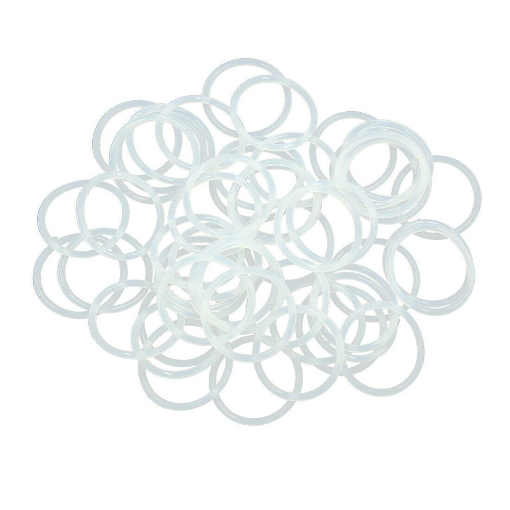 50Pcs Silicone O-Rings, 25mm OD, 21mm ID, 2mm Width, Seal Gasket White✦KD #F22