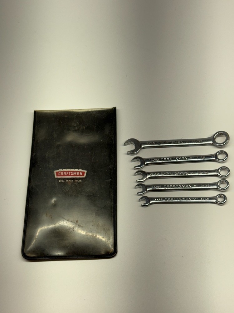 VTG Sears Craftsman 5 Piece SAE Combination Ignition Wrench Set 9-43441 W/Pouch