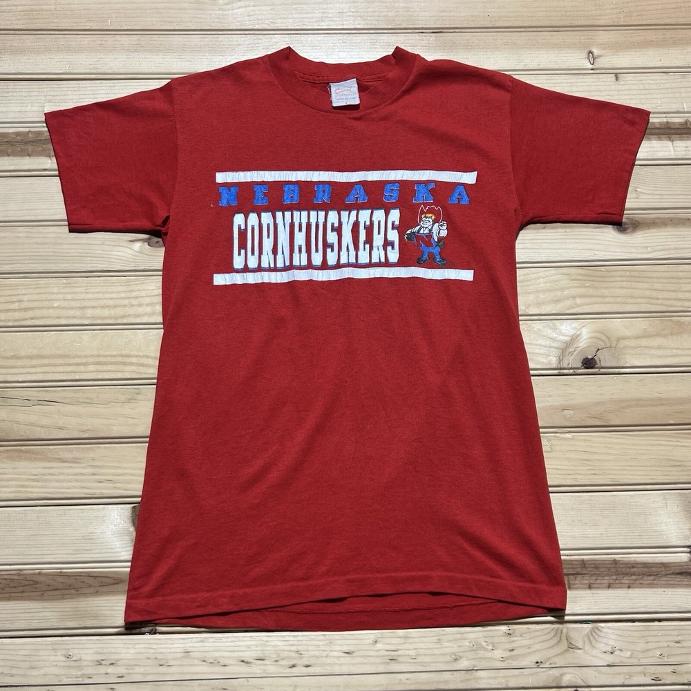 Vintage 70s 80s Nebraska Cornhuskers Herbie Husker Shirt Size Small Spell Out
