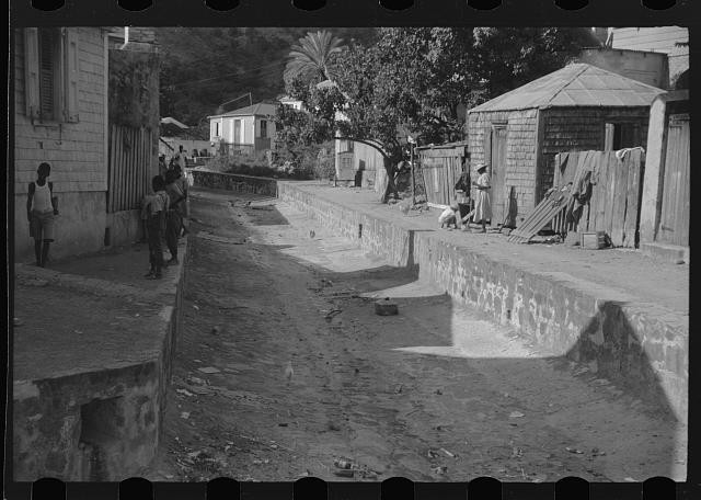 Charlotte Amalie St Thomas Virgin Islands 1941 Children Playing Street