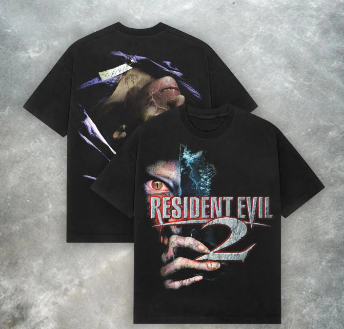 Resident Evil 2 PS2 Tee - Y2K Vintage Horror Game Shirt