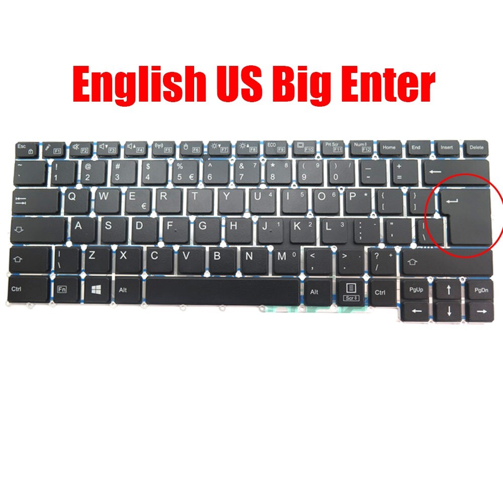 US Keyboard For Fujitsu LifeBook U937 U938 English Without Backlit Big Enter New