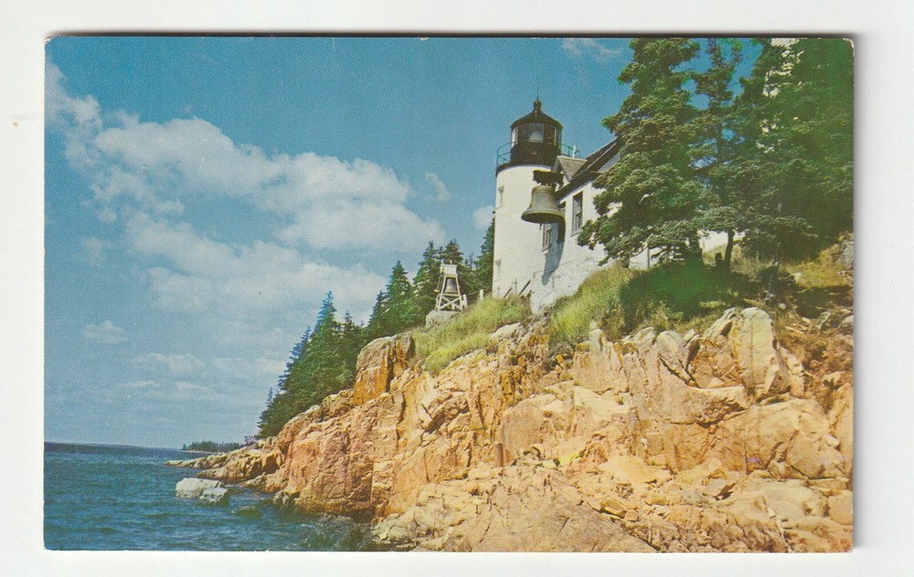Vtg Postcard Bass Harbor Lighthouse Acadia National Park Mt. Desert Island Maine-image
