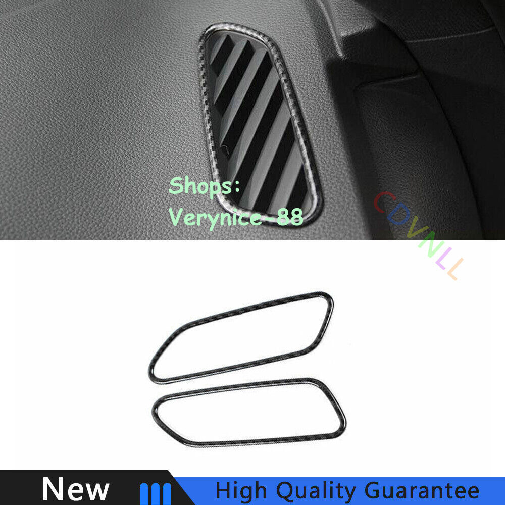 For Audi Q7 2016-2019 Carbon Fiber Steel Dashboard Upper Air Outlet Vent Trim 2*